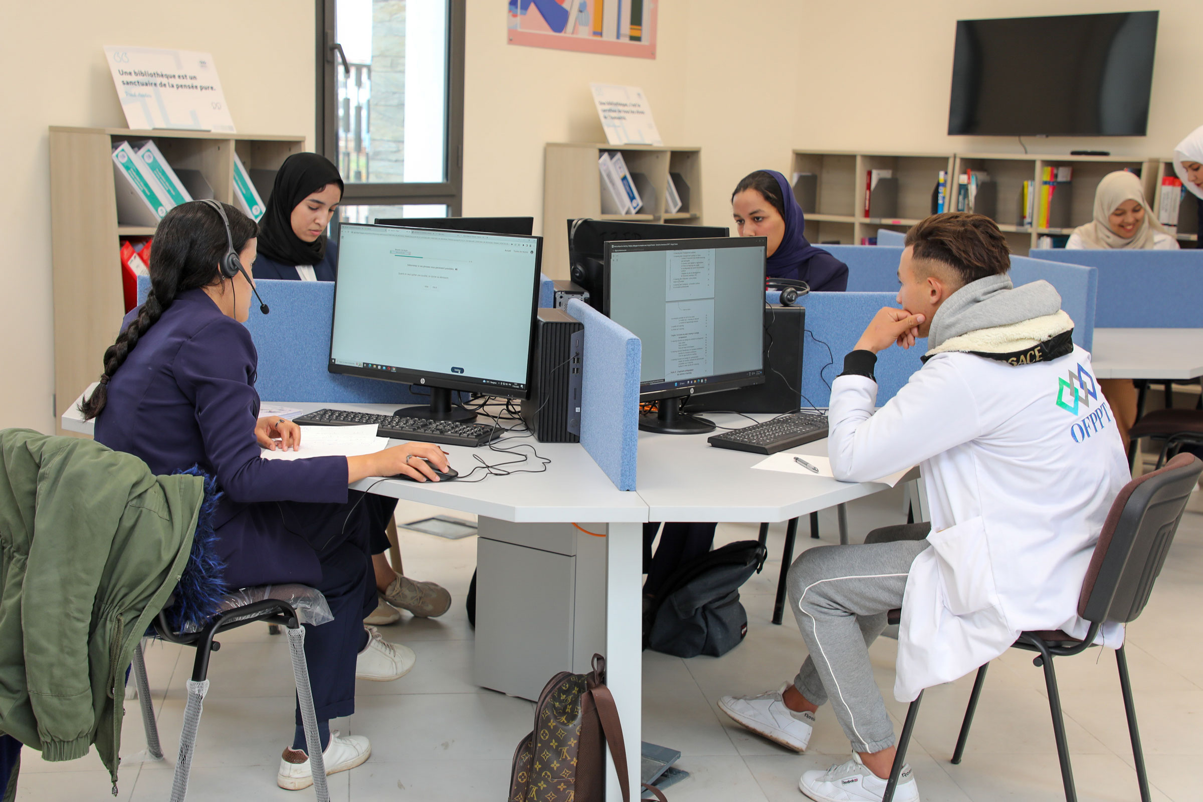 Students in a new computer lab
